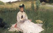 Berthe Morisot L-Ombrelle verte oil painting on canvas